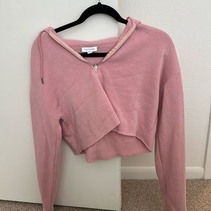 Pink top shop crop sweatshirt